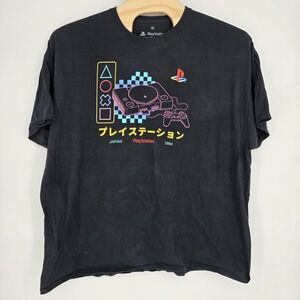 PlayStation Shirt Mens 4X Black Gamer Japan 1994 Video Games Action Controller
